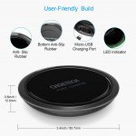 Wholesale 10W Fast Wireless Charging Pad with Smart Lighting Sensor and Charger Adapter T518 for Universal Qi Compatible Phone Device (Black)