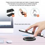 Wholesale 15W Fast Wireless Charging Pad with Intelligent Recognition and Charger Adapter T527 for Universal Qi Compatible Phone Device (Black)