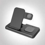Wholesale Foldable 3 in 1 15W Fast Charge Magnetic Wireless Charger Pad Adjustable Height Magsafe Charging Station for iDevices (Black)