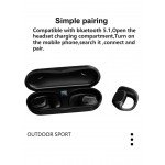 Wholesale TWS Open Ear Style Bluetooth Wireless Stereo Music Gaming Earbuds Headset Headphones With Battery Display TC18 for Universal Cell Phone And Bluetooth Device (Black)