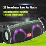 Wholesale Drum Style Dual RGB LED Ring Light Portable Wireless Bluetooth Speaker FM Radio TG642 for Universal Cell Phone And Bluetooth Device (Black)