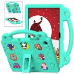 Wholesale Cartoon Silicone Shockproof Handle Kid Friendly Convertible Kickstand Durable Protective Cover Case for Samsung Galaxy Tab A9 Plus (Green)