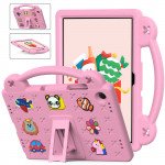 Wholesale Cartoon Silicone Shockproof Handle Kid Friendly Convertible Kickstand Durable Protective Cover Case for Samsung Galaxy Tab A9 Plus (Hot Pink)