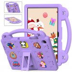 Wholesale Cartoon Silicone Shockproof Handle Kid Friendly Convertible Kickstand Durable Protective Cover Case for Samsung Galaxy Tab A9 Plus (Purple)