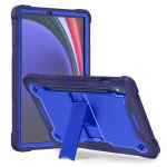 Wholesale Heavy Duty Full Body Shockproof Protection Kickstand Hybrid Tablet Case Cover for Samsung Galaxy Tab S9 (Navy Blue)