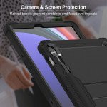 Wholesale Heavy Duty Full Body Shockproof Protection Kickstand Hybrid Tablet Case Cover for Samsung Galaxy Tab S9 Ultra (Navy Blue)
