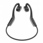Wholesale New Design Wireless Bone Conduction Ear Hook Bluetooth Stereo Headphones With Battery Display Micro SD TF Card Slot for Universal Cell Phone And Bluetooth Device VG02 (Black)