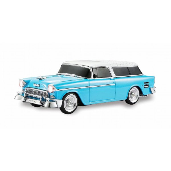 Wholesale Vintage Style Vinyl Roof Car Design Automobile LED Lights Bluetooth Wireless Speaker WS-1955 for Universal Cell Phone And Bluetooth Device (Blue)