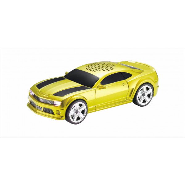 Wholesale American Race Car Coupe Design Best Surround Sound Portable Bluetooth Wireless Speaker with LED Lights WS592 for Universal Cell Phone And Bluetooth Device (Yellow)