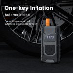 Wholesale Portable Air Compressor Auto Tire Inflator Pump 150 PSI 7500 mAh USB Charging Power Bank LED Flashlight Travel Roadside Assistance Car Tool for Cars, Motorcyles, Bicycles, Balls, and others (Black)
