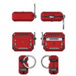 Wholesale Military Grade Strong Tech Armor Heavy Duty Hybrid Case With Hook for Apple Airpods 3 (2021) (Red)