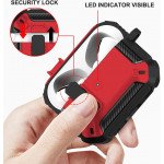 Wholesale Rugged Design Shockproof Anti-Scratch Protective Case with Tight Closure and Holder Clip for Apple Airpod 3 (Gen 3 2021) (Red)