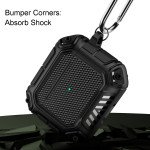 Wholesale Shockproof Full Body Rugged Hard Shell Protective Airpod Case Cover with Keychain Holder for Apple Airpod Pro 2 / 1 (Black)