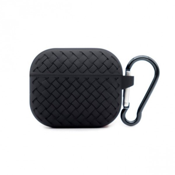 Wholesale Mesh Series Fashion Durable Shockproof Protective Soft Silicone Case with Holder Clip for Apple Airpod 3 (Gen 3 2021) (Black)