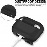 Wholesale Premium Soft Silicone Skin Shockproof Protective Cover with Keychain Carabiner for Apple Airpod Pro 2 / 1 (Black)