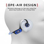 Wholesale Open Ear Bone Conduction Earhook Design Bluetooth Wireless Headset Headphone with Micro SD Card Slot AKZ-G3 for Universal Cell Phone And Bluetooth Device (Blue)