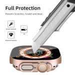 Wholesale Tempered Glass Screen Protector Full Coverage Shockproof Cover Case for Apple Watch Ultra 2 / 1 [49MM] (Gold)