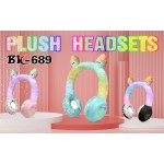 Wholesale Plush Soft Cute Colorful LED Lights Wireless Portable Headset for Universal Cell Phone And Bluetooth Device BK689 (Green)