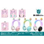 Wholesale Plush Soft Cute Colorful LED Lights Wireless Portable Headset for Universal Cell Phone And Bluetooth Device BK689 (Pink)