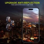 Wholesale Premium Guard Titanium Alloy HD Tempered Glass Camera Lens Protector for iPhone 14, iPhone 14 Plus (Black)