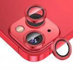 Wholesale Premium Guard Titanium Alloy HD Tempered Glass Camera Lens Protector for iPhone 14, iPhone 14 Plus (Red)