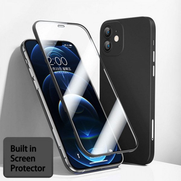 Wholesale Ultra Slim Tempered Glass Full Body Screen Protector Protection Phone Cover Case for Apple iPhone 13 [6.1] (Black)