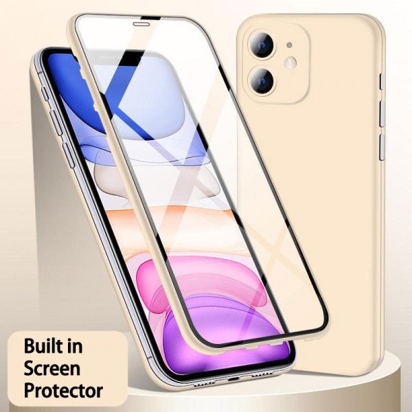 Wholesale Ultra Slim Tempered Glass Full Body Screen Protector Protection Phone Cover Case for Apple iPhone 12 Pro Max 6.7 (Gold)