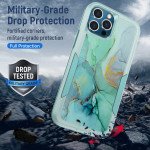 Wholesale Design Fashion Heavy Duty Strong Armor Hybrid Picture Printed Case Cover for Apple iPhone 13 Pro (Marble)