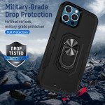 Wholesale Heavy Duty Strong Armor Ring Stand Grip Hybrid Trailblazer Case Cover for Apple iPhone 13 Pro (Black)