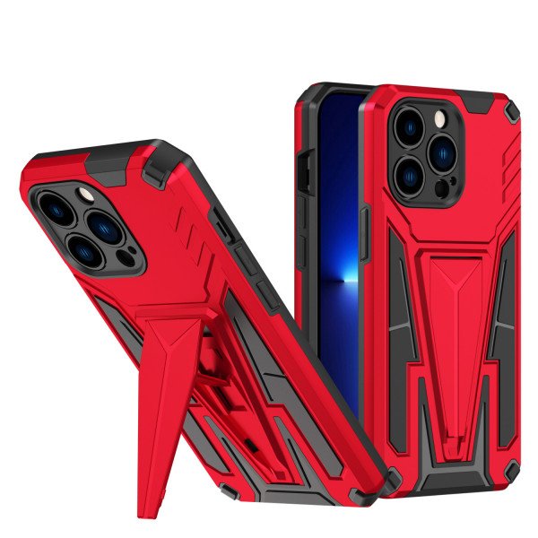 Wholesale Military Grade Armor Protection Shockproof Hard Kickstand Case for Apple iPhone 13 Pro (Red)