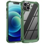 Wholesale Strong Clear Armor Plate Slim Edge Bumper Protective Case for iPhone 14 Plus [6.7] (Green)