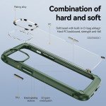 Wholesale Strong Clear Armor Plate Slim Edge Bumper Protective Case for iPhone 14 Plus [6.7] (Green)