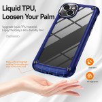 Wholesale Strong Clear Armor Plate Slim Edge Bumper Protective Case for iPhone 14 Plus [6.7] (Navy Blue)
