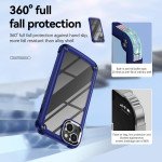 Wholesale Strong Clear Armor Plate Slim Edge Bumper Protective Case for iPhone 14 Plus [6.7] (Navy Blue)