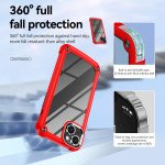 Wholesale Strong Clear Armor Plate Slim Edge Bumper Protective Case for iPhone 14 Plus [6.7] (Red)