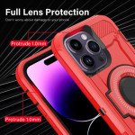 Wholesale Premium Shockproof Heavy Duty Armor Magnetic MagSafe Case With Rugged Stand for iPhone 14 Pro [6.1] (Red)