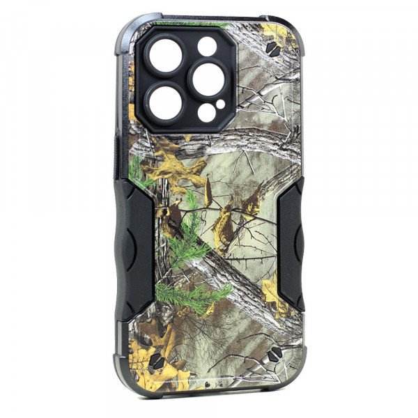 Wholesale Design Fashion Picture Design Strong Shockproof Hybrid Grip Case Cover for iPhone 14 [6.1] (Camo Green)