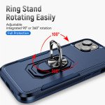 Wholesale Heavy Duty Strong Armor Ring Stand Grip Hybrid Trailblazer Case Cover for iPhone 14 Plus [6.7] (Navy Blue)