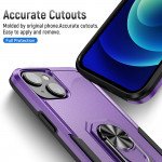 Wholesale Heavy Duty Strong Armor Ring Stand Grip Hybrid Trailblazer Case Cover for iPhone 14 [6.1] (Purple)