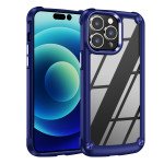 Wholesale Strong Clear Armor Plate Slim Edge Bumper Protective Case for iPhone 14 Pro [6.1] (Navy Blue)