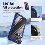 Wholesale Strong Clear Armor Plate Slim Edge Bumper Protective Case for iPhone 14 Pro [6.1] (Navy Blue)