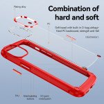 Wholesale Strong Clear Armor Plate Slim Edge Bumper Protective Case for iPhone 14 Pro [6.1] (Red)