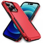 Wholesale Heavy Duty Strong Armor Hybrid Trailblazer Case Cover for iPhone 14 Pro Max [6.7] (Red)