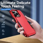 Wholesale Heavy Duty Strong Armor Hybrid Trailblazer Case Cover for iPhone 14 Pro [6.1] (Red)