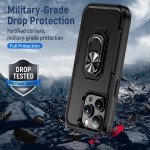 Wholesale Heavy Duty Strong Armor Ring Stand Grip Hybrid Trailblazer Case Cover for iPhone 14 Pro [6.1] (Black)