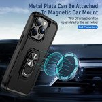 Wholesale Heavy Duty Strong Armor Ring Stand Grip Hybrid Trailblazer Case Cover for iPhone 14 Pro [6.1] (Black)
