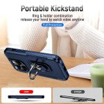 Wholesale Heavy Duty Strong Armor Ring Stand Grip Hybrid Trailblazer Case Cover for iPhone 14 Pro [6.1] (Navy Blue)