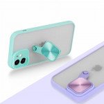 Wholesale Selfie Camera Lens Protection Case with Stand and Built-In Mirror for Apple iPhone 13 Mini (Pink)