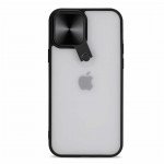 Wholesale Selfie Camera Lens Protection Case with Stand and Built-In Mirror for Apple iPhone 13 (6.1) (Black)