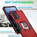Wholesale Heavy Duty Strong Shockproof Magnetic Plate Ring Stand Hybrid Grip Case Cover for Motorola Edge 2022 (Blue)